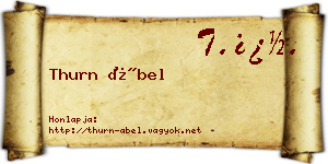 Thurn Ábel névjegykártya